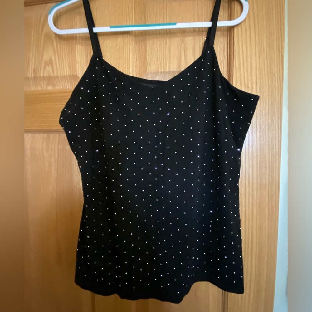 White House Black Market black tank top with rhinestones - xl